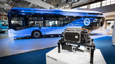 현대자동차, 수소전기 시내버스 ‘E-WAY H2’ 세계 최초 공개